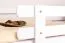 Letto a castello "Easy Premium Line" K19/n in faggio massello bianco - 90 x 200 cm, testiera e pediera forate, divisibile
