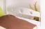 Letto a castello "Easy Premium Line" K19/n in faggio massello bianco - 90 x 200 cm, testiera e pediera forate, divisibile