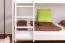Letto a castello "Easy Premium Line" K19/n in faggio massello bianco - 90 x 200 cm, testiera e pediera forate, divisibile