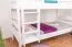 Letto a castello "Easy Premium Line" K21/n in faggio massello bianco - 90 x 200 cm, divisibile