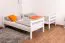 Letto a castello "Easy Premium Line" K20/n in faggio massello bianco - 90 x 200 cm, divisibile