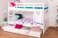 Letto a castello divisibile K20/n Easy Premium Line | Faggio massello bianco | 90 x 200 cm | 2 cassetti e pannelli laterali