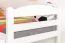 Letto a castello Easy Premium Line K18/n | Faggio massello bianco | 90 x 200 cm | 2 cassetti | Divisibile