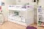 Letto a castello Easy Premium Line K18/n | Faggio massello bianco | 90 x 200 cm | 2 cassetti | Divisibile
