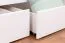 Letto a castello "Easy Premium Line" K17/n in faggio massello laccato bianco, incl. 2 cassetti e 2 pannelli laterali - 90 x 200 cm, divisibile