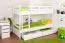 Letto a castello divisibile K21/n | Faggio massello bianco | 90 x 200 cm | 2 cassetti e pannelli laterali