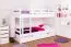 Letto a castello divisibile K21/n | Faggio massello bianco | 90 x 200 cm | 2 cassetti e pannelli laterali