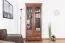 Vetrina alta Sentis 14 marrone scuro | 193 x 88 x 40 cm | Stile country | 2 ante vetro | 2 cassetti | 3 ripiani