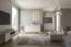 Comodino Chabrey 03 beige | 2 cassetti push-to-open | Piedini oro | 51,5 x 53,5 x 38 cm | Bordi ABS
