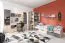 Mensola a muro Chiny 12 per cameretta | Rovere e grigio | 20 x 100 x 25 cm | Design moderno e funzionale