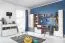 Armadio cameretta ante battenti Lede 03 | Grigio Rovere Bianco | 190 x 80 x 50 cm | Design moderno