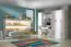 Armadio | Armadio con ante a battente | 3 ante | 120 x 50 x 225 cm | Colore: bianco / nero | 3 ante | 4 cassetti | 11 scomparti | 1 asta appendiabiti | Nalut 01