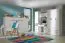 Armadio | Armadio con ante a battente | 3 ante | 120 x 50 x 225 cm | Colore: bianco / nero | 3 ante | 4 cassetti | 11 scomparti | 1 asta appendiabiti | Nalut 01