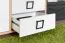 Cassettiera per cameretta Benjamin 26 | Faggio e bianco | 134 x 86 x 37 cm | Stile moderno e funzionale
