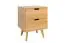 Comodino in rovere massiccio naturale Aurornis 49 | Design moderno | 2 cassetti | 64 x 50 x 40 cm