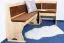 Panca angolare in pino massello naturale Junco 244 | Design moderno | 85 x 110 x 148 cm | Ampio vano portaoggetti