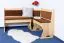 Panca angolare in pino massello naturale Junco 244 | Design moderno | 85 x 110 x 148 cm | Ampio vano portaoggetti