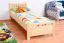 Letto singolo 68, pino massello, naturale, incl. rete a doghe - 90 x 200 cm