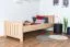 Letto singolo 107, faggio massello, naturale, incl. rete a doghe - 80 x 200 cm