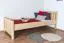 Letto singolo 107, faggio massello, naturale, incl. rete a doghe - 80 x 200 cm