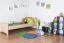 Letto singolo 107, faggio massello, naturale, incl. rete a doghe - 80 x 200 cm