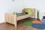 Letto singolo 107, faggio massello, naturale, incl. rete a doghe - 80 x 200 cm