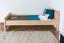 Letto singolo 107, faggio massello, naturale, incl. rete a doghe - 80 x 200 cm