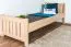 Letto singolo 107, faggio massello, naturale, incl. rete a doghe - 80 x 200 cm