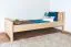 Letto singolo 107, faggio massello, naturale, incl. rete a doghe - 80 x 200 cm