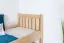 Letto singolo 107, faggio massello, naturale, incl. rete a doghe - 80 x 200 cm