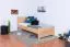 Letto singolo 109, faggio massello, naturale, incl. rete a doghe - 90 x 200 cm