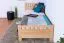 Letto singolo 109, faggio massello, naturale, incl. rete a doghe - 90 x 200 cm