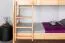Letto a castello "Easy Premium Line" K18/n in faggio massello naturale - 90 x 200 cm, testiera forata, divisibile