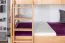 Letto a castello "Easy Premium Line" K18/h in faggio massello naturale, incl. letto a scomparsa e 2 pannelli laterali - 90 x 200 cm, testiera e pediera forate, divisibile