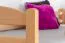 Letto a castello "Easy Premium Line" K18/h in faggio massello naturale, incl. letto a scomparsa e 2 pannelli laterali - 90 x 200 cm, testiera e pediera forate, divisibile