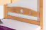 Letto a castello "Easy Premium Line" K18/h in faggio massello naturale, incl. letto a scomparsa e 2 pannelli laterali - 90 x 200 cm, testiera e pediera forate, divisibile