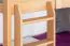 Letto a castello "Easy Premium Line" K18/h in faggio massello naturale, incl. letto a scomparsa e 2 pannelli laterali - 90 x 200 cm, testiera e pediera forate, divisibile