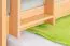 Letto a castello "Easy Premium Line" K19/h in faggio massello naturale, incl. letto a scomparsa e 2 pannelli laterali - 90 x 200 cm, testiera e pediera forate, divisibile