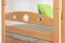 Letto a castello "Easy Premium Line" K19/h in faggio massello naturale, incl. letto a scomparsa e 2 pannelli laterali - 90 x 200 cm, testiera e pediera forate, divisibile
