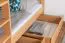 Letto a castello "Easy Premium Line" K21/h in faggio massello naturale, incl. 2 cassetti e 2 pannelli laterali - 90 x 200 cm, divisibile
