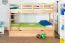 Letto a castello in faggio massiccio naturale K20/h | 90x200 cm | Testiera dritta, rete e pannelli inclusi