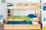 Letto a castello in faggio massiccio naturale K20/h | 90x200 cm | Testiera dritta, rete e pannelli inclusi