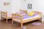 Letto a castello divisibile 90 x 200 cm in faggio massello naturale | 2 cassetti | Design moderno | Sicurezza per bambini | K19/n