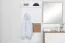 Appendiabiti da parete Manase 12 | Rovere marrone e bianco lucido | 126 x 59 x 22 cm | 4 ganci e ripiano