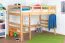 Letto a soppalco una piazza e mezza "Easy Premium Line" K23/n, faggio massello naturale, laccato, divisibile - 120 x 200 cm