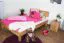 Letto una piazza e mezza "Wooden Nature" 02, rovere massello, oliato - 120 x 200 cm (l x l)