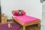 Letto singolo "Wooden Nature" 01, rovere massello, oliato - 100 x 200 cm (l x l)