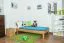 Letto singolo "Wooden Nature" 01, rovere massello, oliato - 100 x 200 cm (l x l)