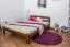 Letto alla francese "A5", pino massiccio, color noce, incl. rete a doghe - 140 x 200 cm