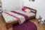 Letto alla francese "A5", pino massiccio, color noce, incl. rete a doghe - 140 x 200 cm